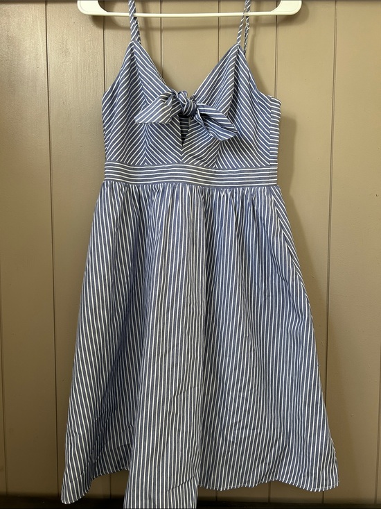 Lulus Dresses & Skirts - Blue and White Striped Tie-Front Dress
